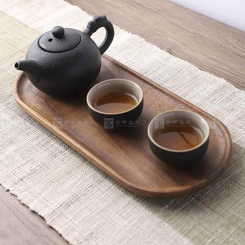 厂家供应中式椭圆南美胡桃木托盘 居家实木果盘 茶盘餐厅摆盘