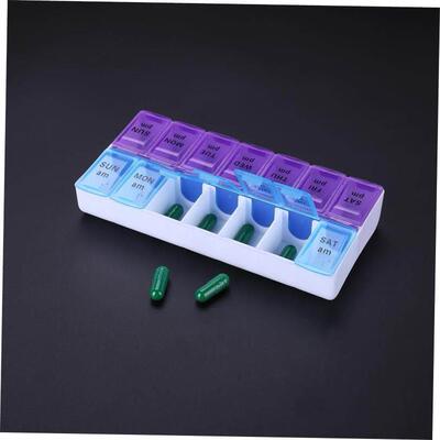 14 Grids Weekly Pill Case 7 Days Medicine Box Tablet Dispens