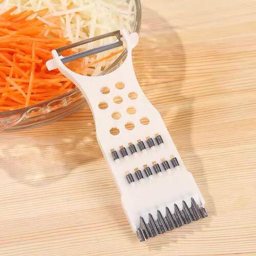Dual-head vegetable slicer and grater, peeler, stainless ste