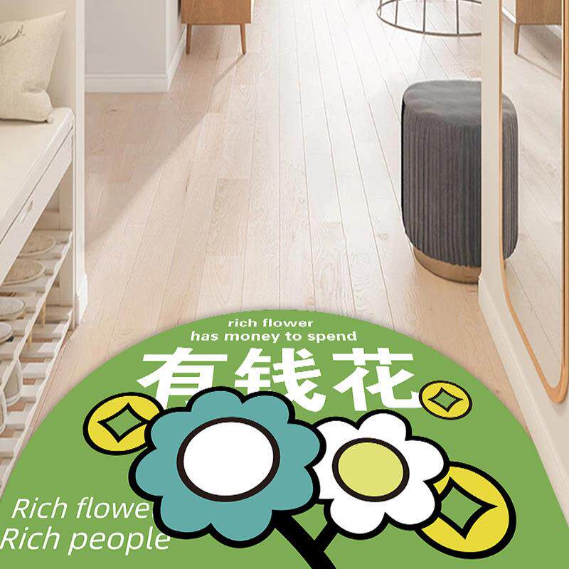 家用卡通半圆地毯地垫玄关入户门垫卧室客厅门口脚垫水晶绒升级