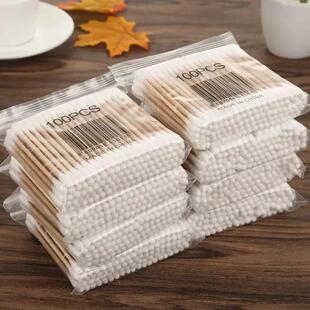 100pcs Per Pack, 5 Packs, Double-ended Cotton Swabs, Baby Co
