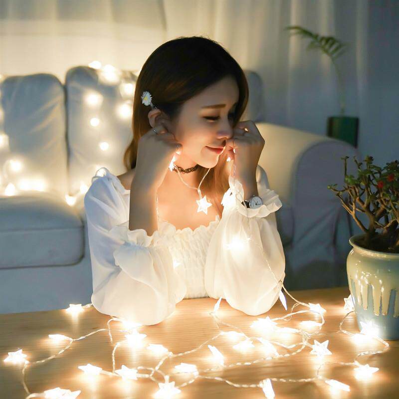 led星星灯小彩灯闪灯串灯满天星网红卧室浪漫房间窗帘装饰品布置