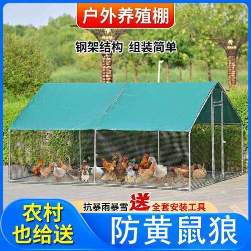 户外鸡棚特大号养鸡笼子家用鸽笼孔雀防雨鸡舍大型搭建养鸡遮雨棚