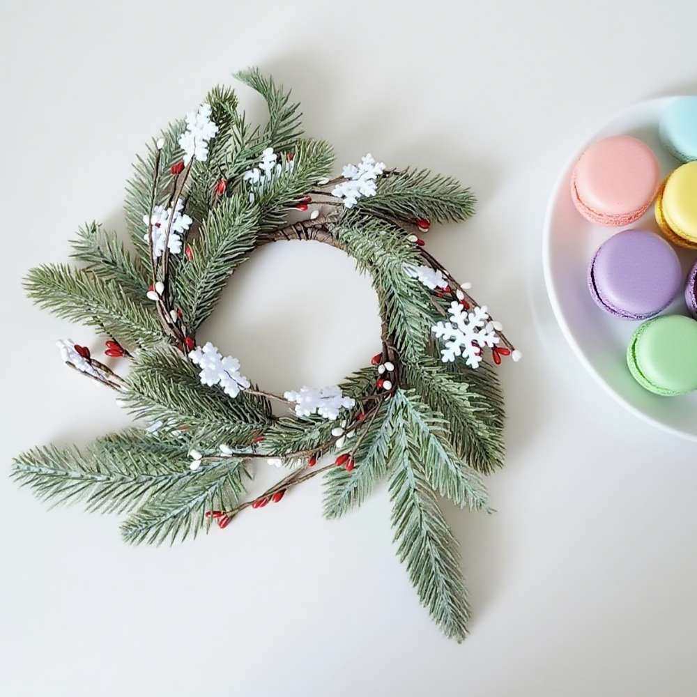 圣诞浆果松枝烛台花环松果雪花圣诞节蜡烛藤圈家居装饰布置,鲜花速递/花卉仿真/绿植园艺,仿真果蔬,淘宝优惠券,粉丝福利购,淘宝优惠卷