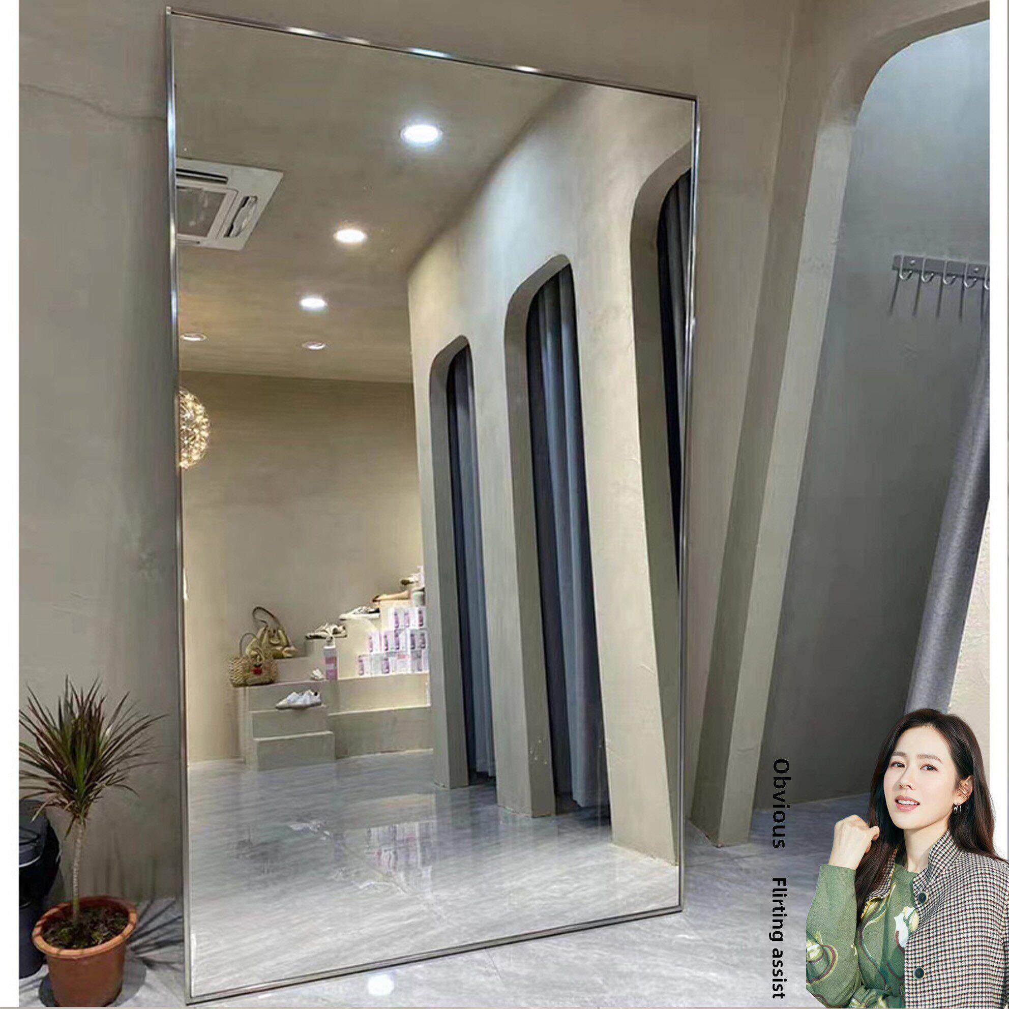 镜子服装店特别试衣镜美容超白全身镜不锈钢梳妆镜地板镜