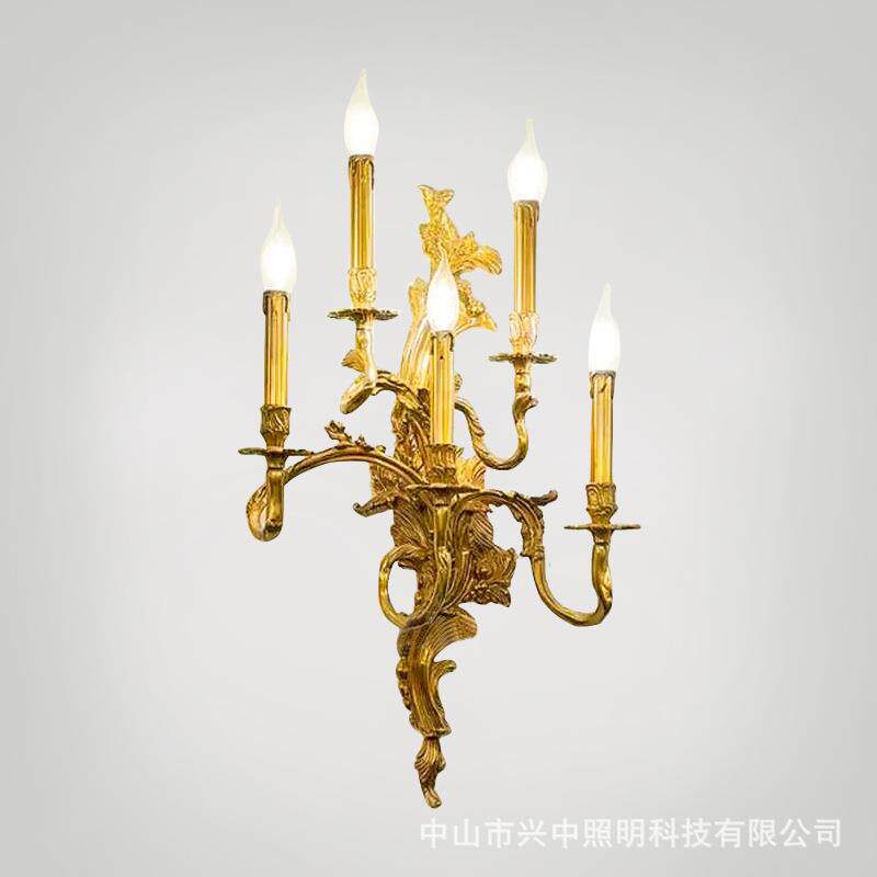 法式艺术壁灯别墅大厅装饰铜灯轻奢客厅卧室床头玄关门厅水晶灯饰