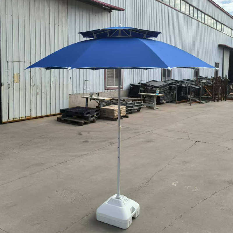 户外遮阳伞双顶大太阳伞中柱玻纤伞休闲咖啡露营沙滩伞花园遮阳伞