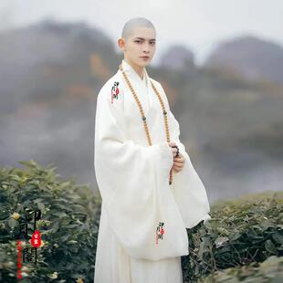 高档男古代士和尚武僧十八罗汉少方丈法海白色和尚写真古演出林服