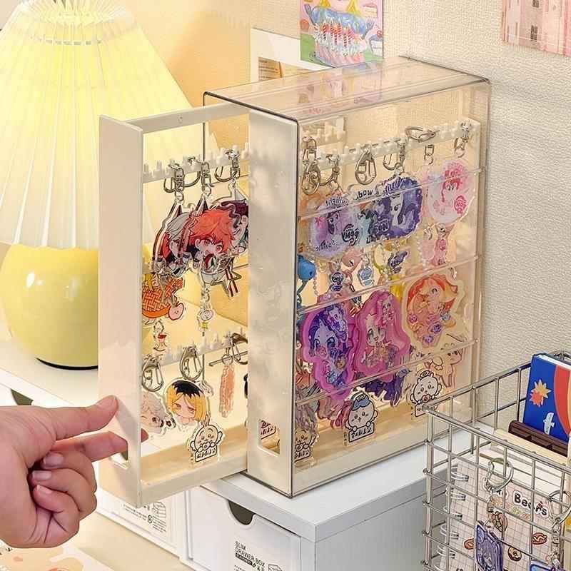 钥匙扣收纳架抽拉挂件饰品展示盒手炼挂架防缠绕放耳环的首饰架子