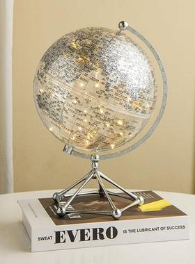 轻奢高档透明地球仪酒柜摆件客厅电视柜办公室创意桌面家居装饰品
