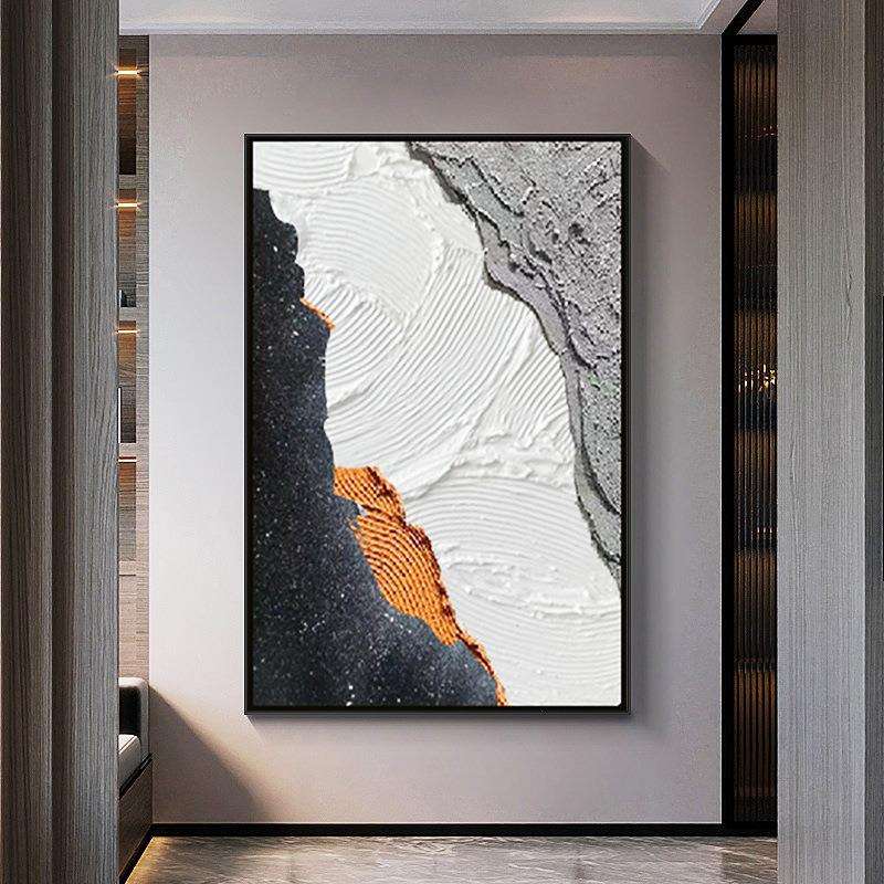 纯色厚肌理装饰画 立体抽象手绘油画 玄关客厅纯手绘挂画可定