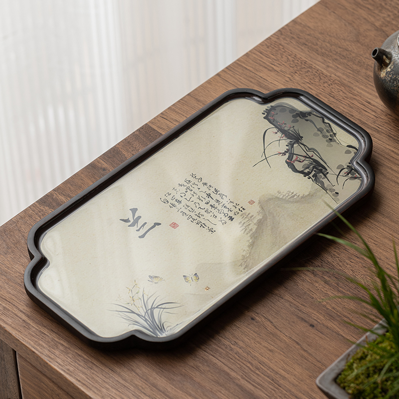 素雅干泡盘竹滴塑壶承小茶台家用功夫茶具托盘竹制茶托奉茶盘敬茶