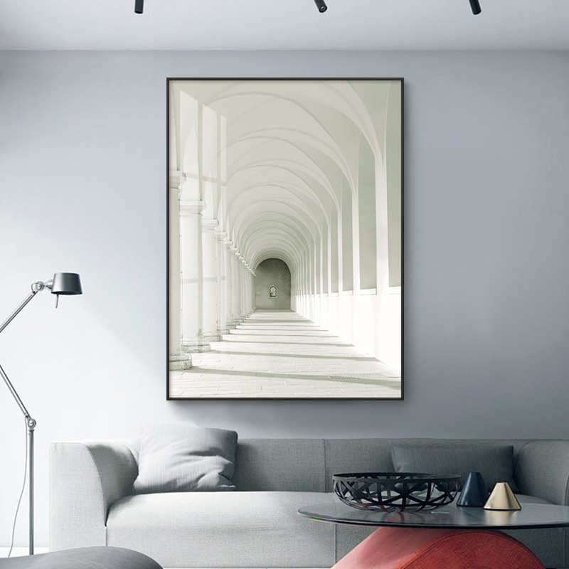 现代简约沙发背景墙建筑装饰画书房办公室玄关挂画酒店样板房壁画图片