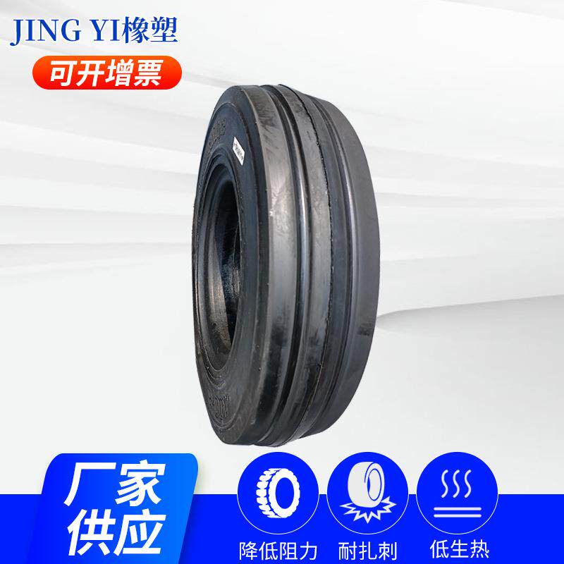 现货销售400-8条纹平面实心工程机械轮胎