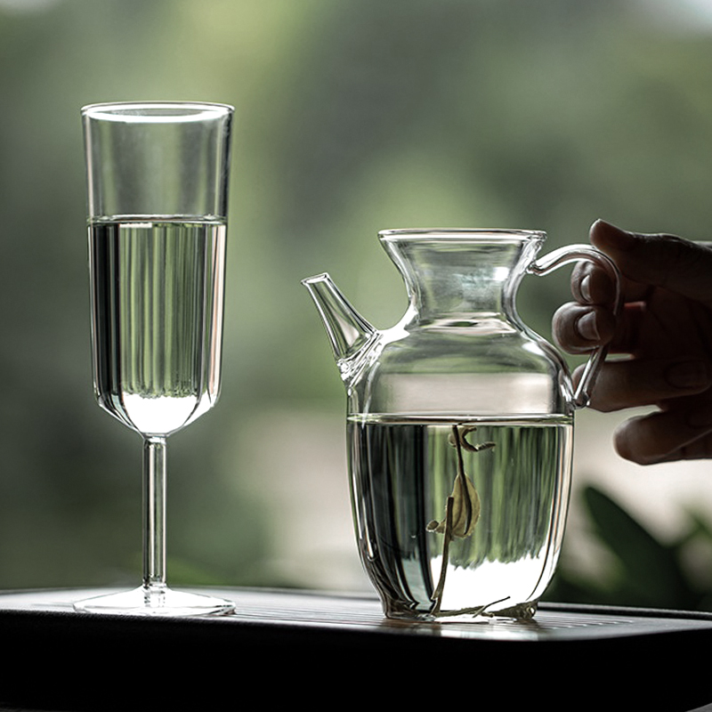 仿宋执壶耐热玻璃壶泡绿茶专用茶具小茶壶冷萃泡茶器茶杯家用