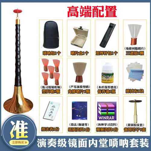 新款唢乌呐乐器全 演奏镜面堂专业木小降B大G初套学者D成人儿童大