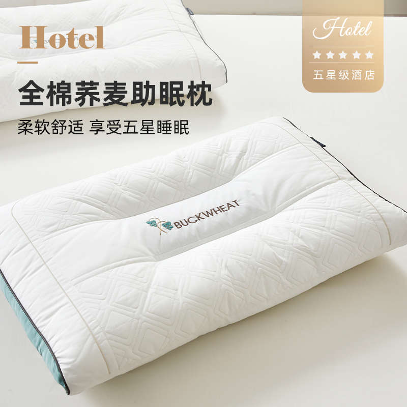 星级酒店专用荞麦枕头护颈椎助睡眠枕芯单人一对拍2家用低枕整