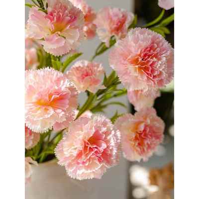 康乃馨人造花束无障碍豪华假花客厅装饰餐桌干花高雅房间花瓶插花