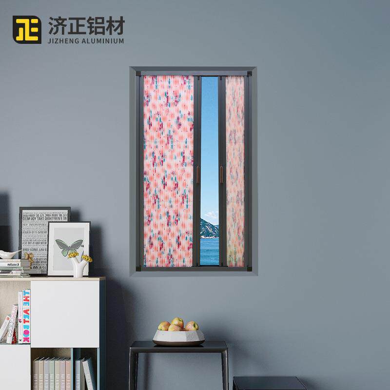 工YRV厂金刚网防护折叠纱窗纱客纱厅卧室窗铝型材可洗拆折叠窗