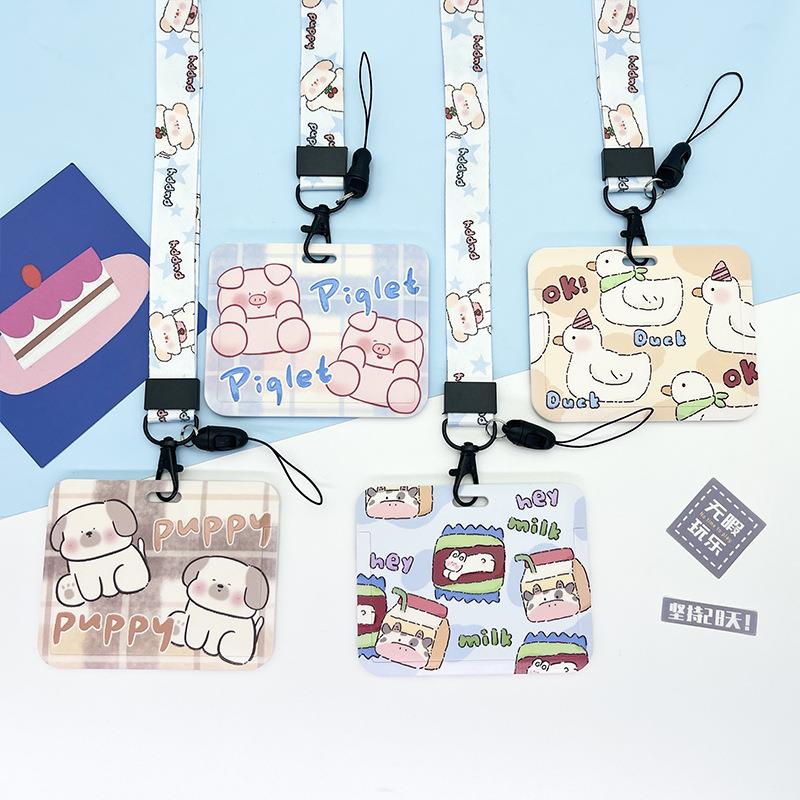 学生可爱横款卡通卡套防丢便携跨境外贸校卡公交卡保护套游戏卡包