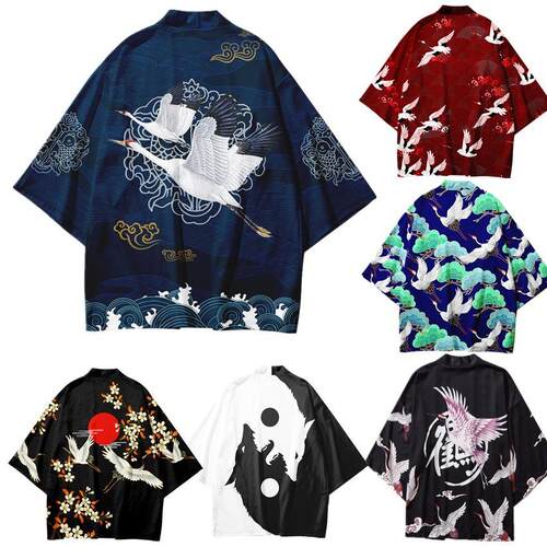 Kimono digital printed cardigan, Taoist robe, kimono