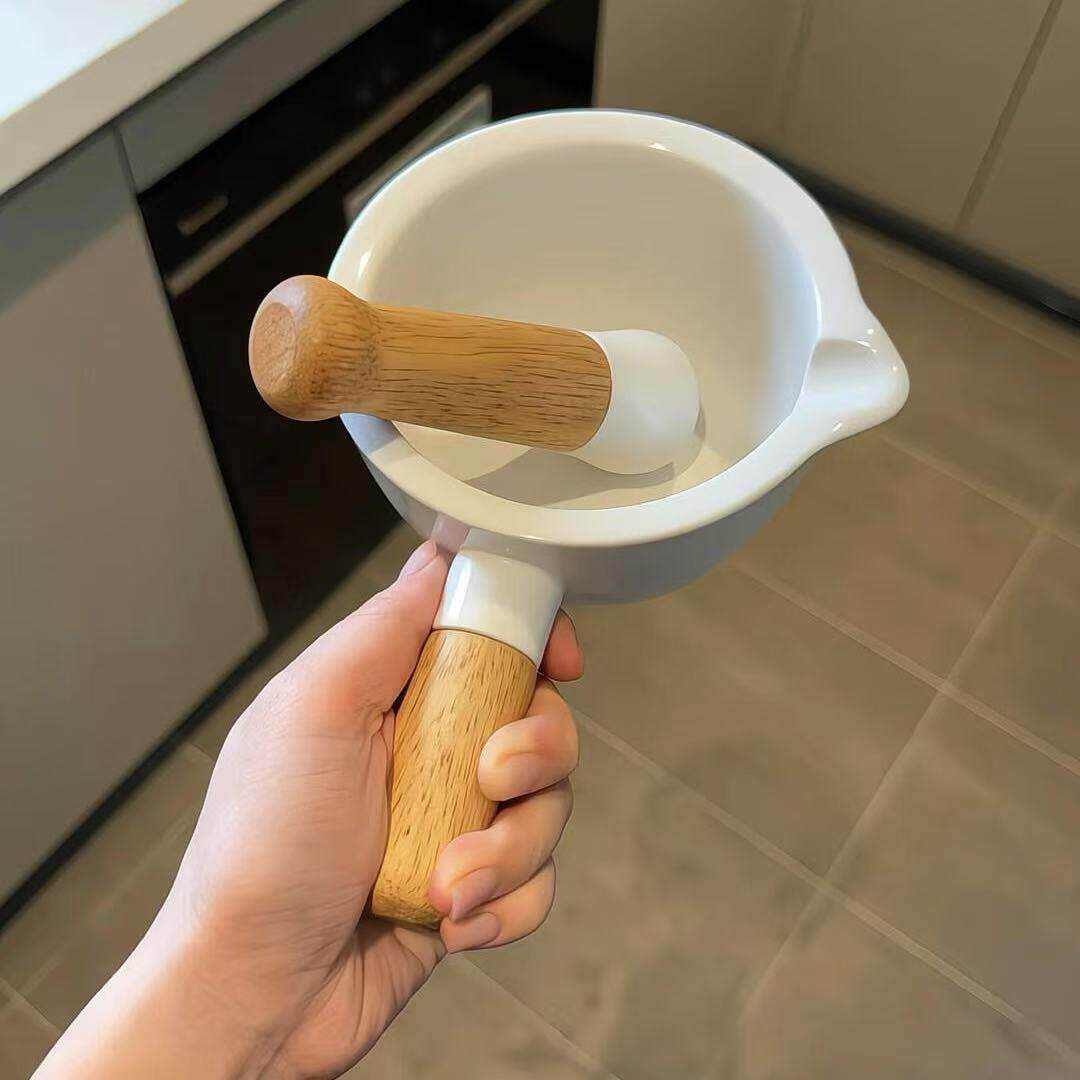 陶瓷压蒜器石臼手动研磨器家用厨房蒜臼子儿童副食品捣泥器小型擂