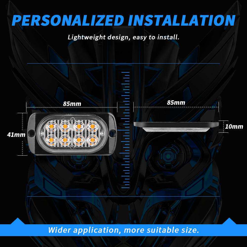 DXZ一拖四32led汽车中网爆闪警示灯频闪灯4PCS*8led高亮格栅灯12V