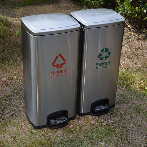 厂家直销室内分类脚踏不锈钢垃圾桶厨余干湿垃圾桶可定制