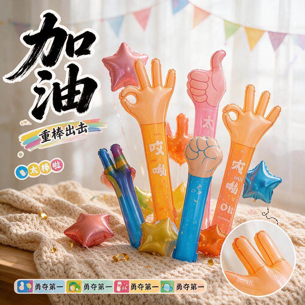 运动会手持道具入场创意加油氛围气球学校中小学生拉拉队开幕式助