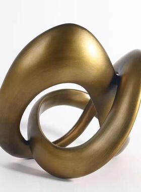 代轻奢扭曲麻花金树脂创色意摆件桌店面客厅装现饰GT-A031品酒样