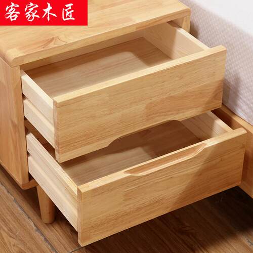 北欧ZF1699具实木床头柜 现简约家卧收代纳柜子 公寓橡室胶木床边