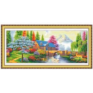 十字绣美丽家园2022年新款线绣客厅大幅大气山水风景画满绣自己绣
