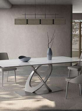 FGA957餐台意式极简家用长方形岩板餐桌2026轻奢小户型家庭饭桌网