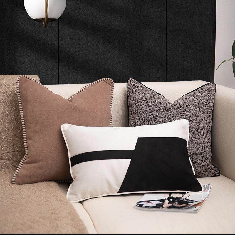 美式复古轻奢抱枕雪尼尔提花靠垫酒店民宿样板间客厅沙发方枕