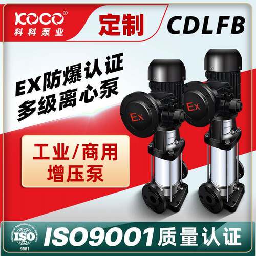 CDLFB立式不锈钢防爆化工泵隔爆型高扬程增压水泵立式多级离心泵