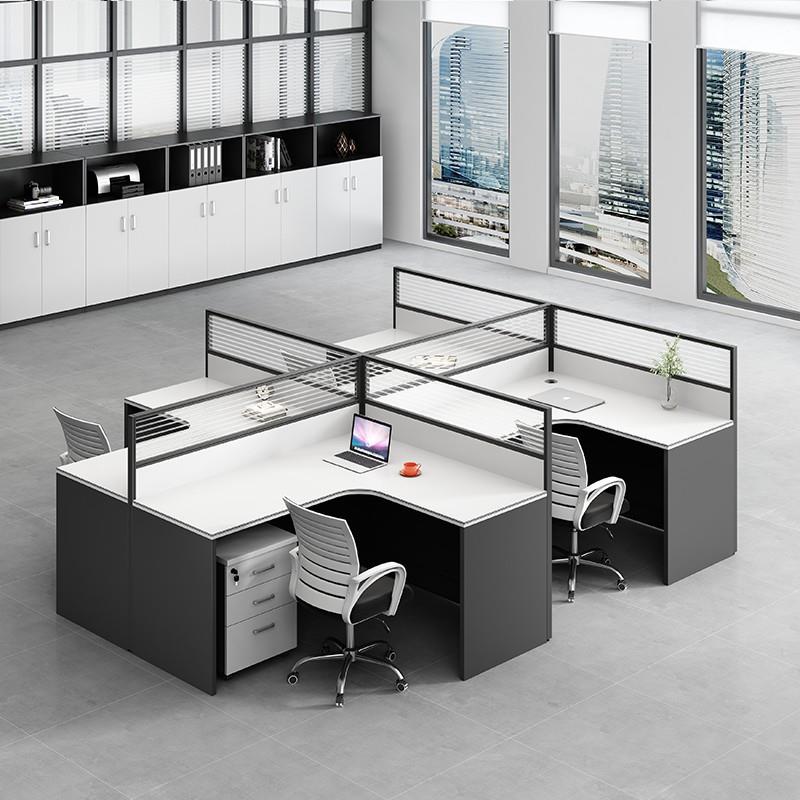 职员办约公桌椅合简现代组4人卡座工位屏风隔断AM-7人财务桌子6办