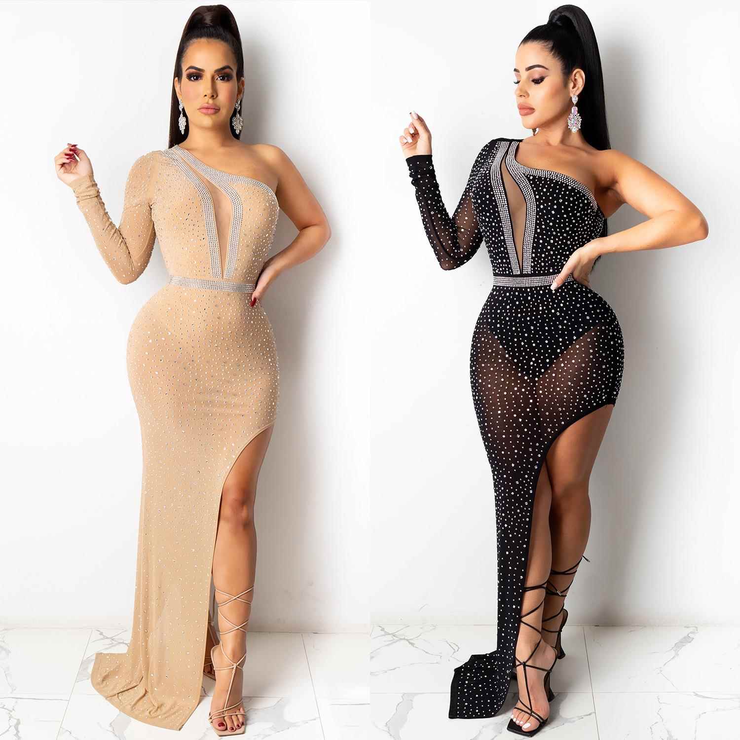 women for skirt long irregular see-through mesh dress