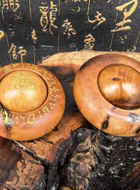 枣木涂金时来手把件运转解压一体枣木男女随身手球把玩文玩摆件28