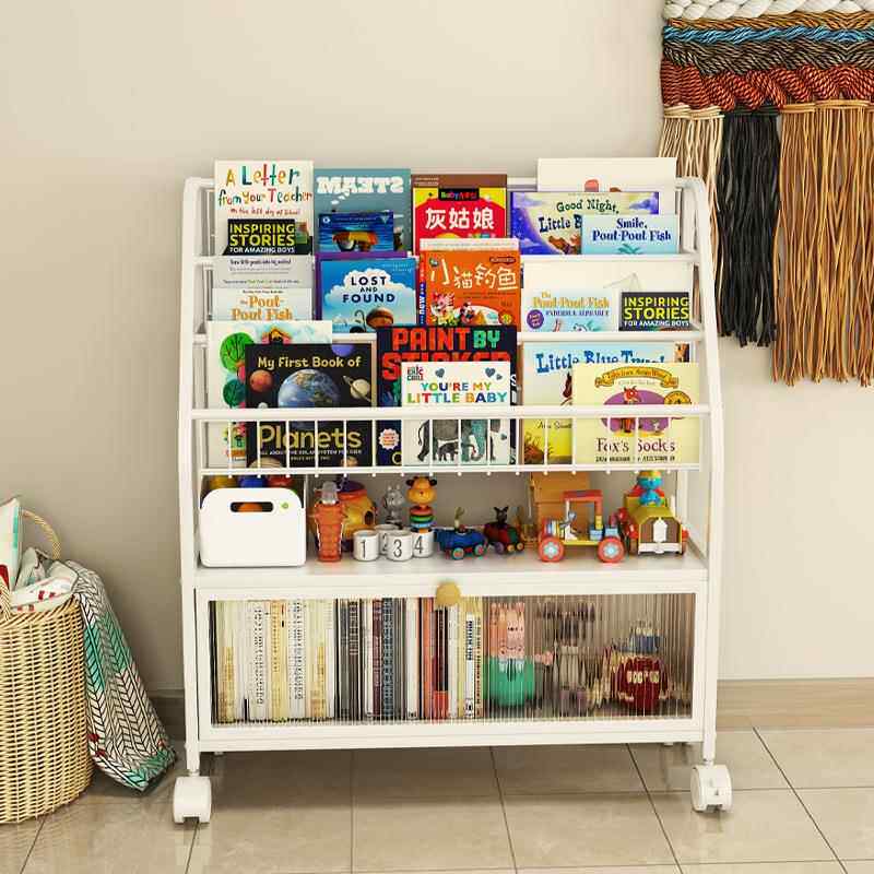 童儿柜书架家用绘本简架阅读区移动玩具收纳架OLT易宝宝书置物架