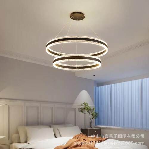 2024年新款客厅吊灯简约现代大气北欧圆圈卧室餐厅灯圆形大厅主灯