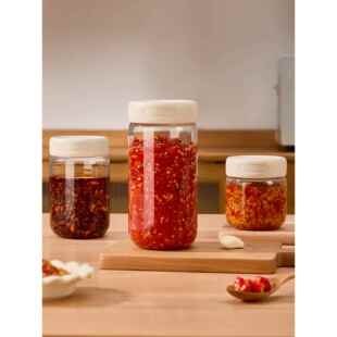 辣椒酱专用罐高硼硅玻璃装蒜蓉酱的罐子密封油罐空瓶子剁椒分装瓶