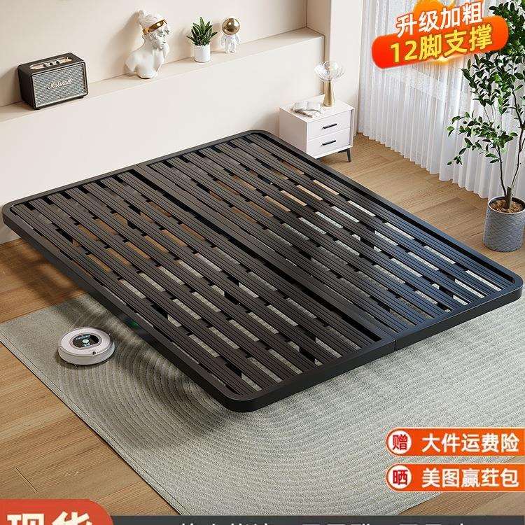 铁艺床无床头悬浮床双人床加厚钢架排骨架出租房用铁架单人床架子