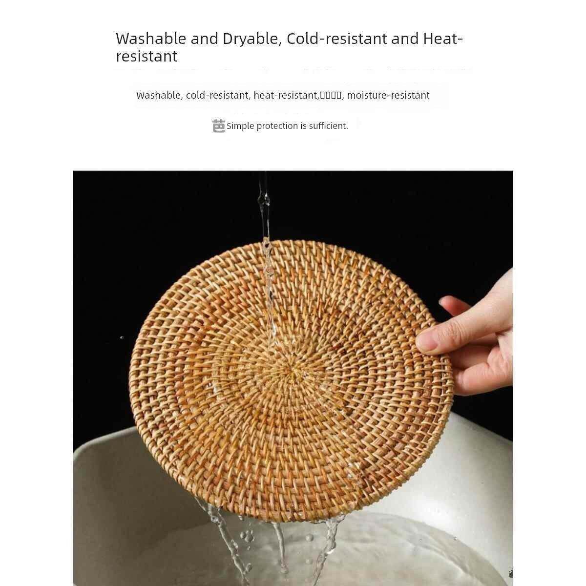 砂锅米专用砂锅底座托盘隔热砂锅垫耐高温防烫锅垫商用餐桌藤制