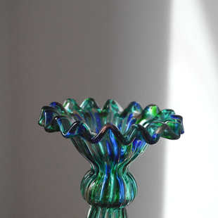 摆件烛台家居轻高级可器花瓶欧式桌面花欣装饰小号奢玻璃感中古