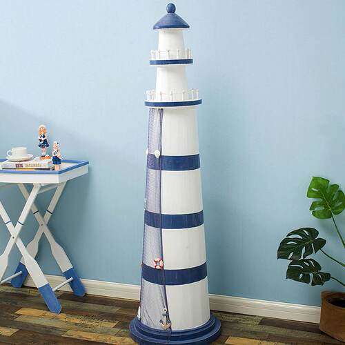 1米4地中海家居风格装饰摆设实木灯塔CD架搁展示柜展示架装饰柜