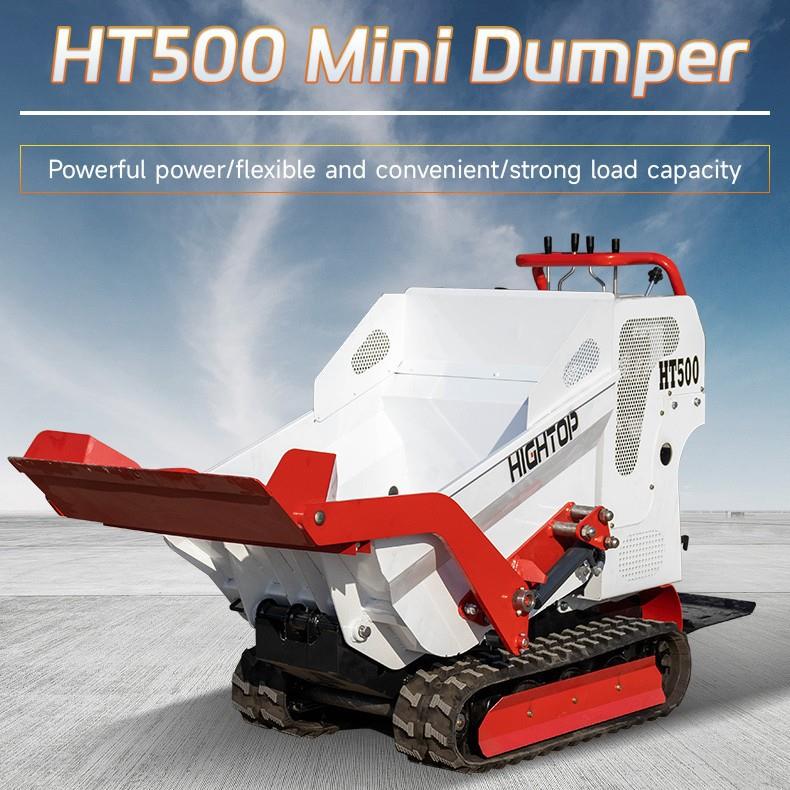 出口俄罗斯家用小型HT-500翻斗车履带自卸运料车果园施拉货车