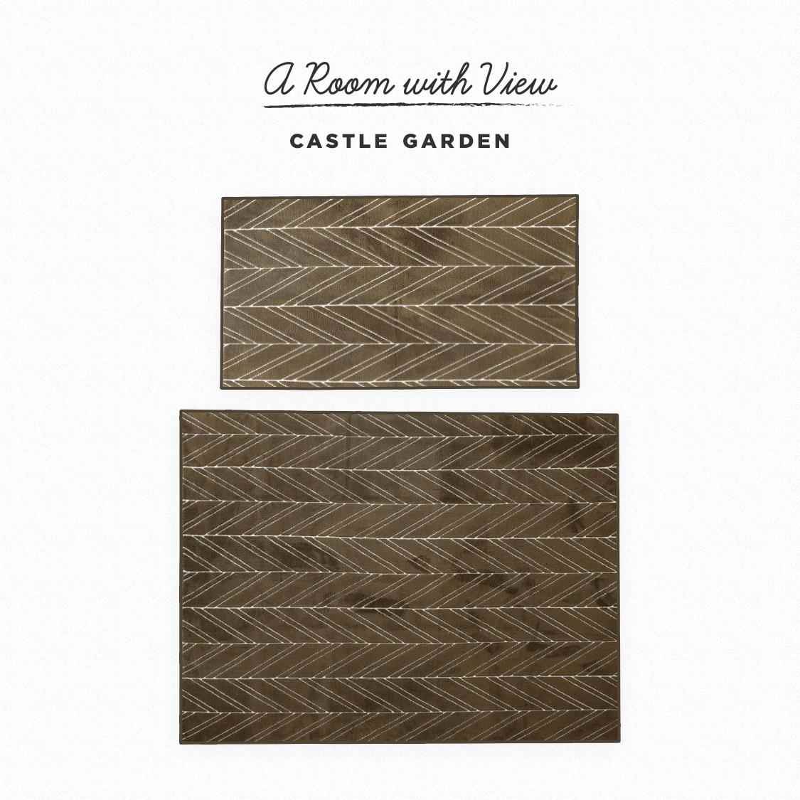 高档CASTLE GARD海EN提花毛绒抗菌复绵合地毯 麦穗/ 咖啡暗红