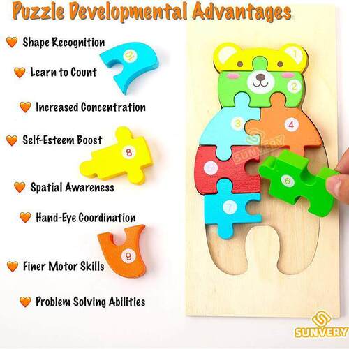 Montessori Wooden Toddler Puzzles for Kids Montessori Toys f