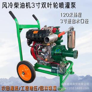 3寸双叶轮高扬泵可以带滴灌带微喷带高压离心泵农田喷灌泵