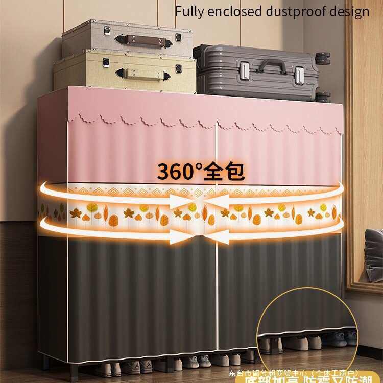 折叠简易衣柜家用卧室免安装布衣橱小户型全钢架结实耐用出租房用